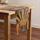 Chemin De Table Long art Nouveau, art déco, cru, couleurs en bois (In Situ)