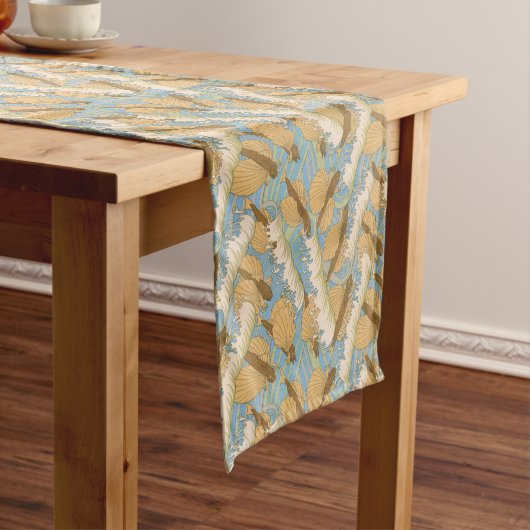 Chemin De Table Long Art Nouveau Sea Creatures #99 (In Situ)