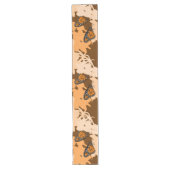 Chemin De Table Long Artsy Orange Monarque Papillon & Motif Floral (Devant)