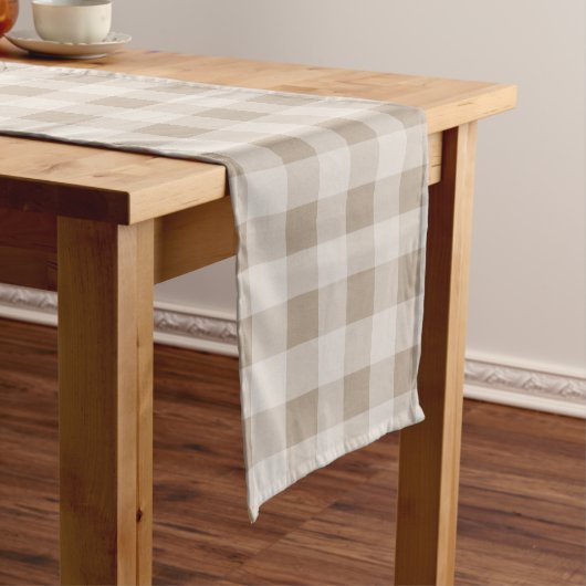 Chemin De Table Long Automne automne Brown Taupe Plaid Motif (In Situ)