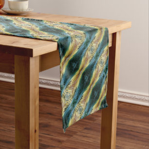 Chemin De Table Long Automne Coloré Abstrait Feuille Art Vert Jaune Bro