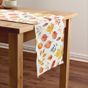 Chemin De Table Long Automne Feuilles Terracotta Brown Boho Motif