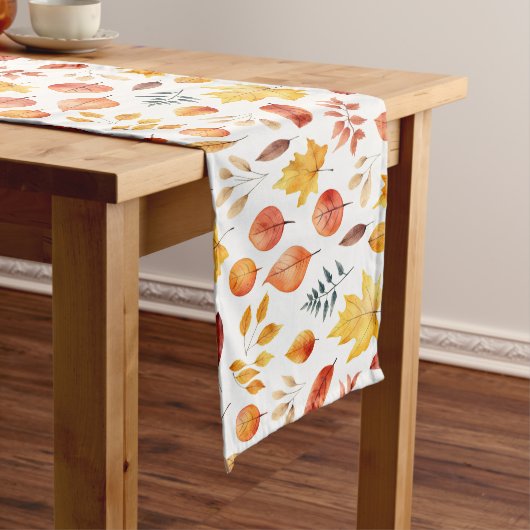 Chemin De Table Long Automne Feuilles Terracotta Brown Boho Motif (In Situ)