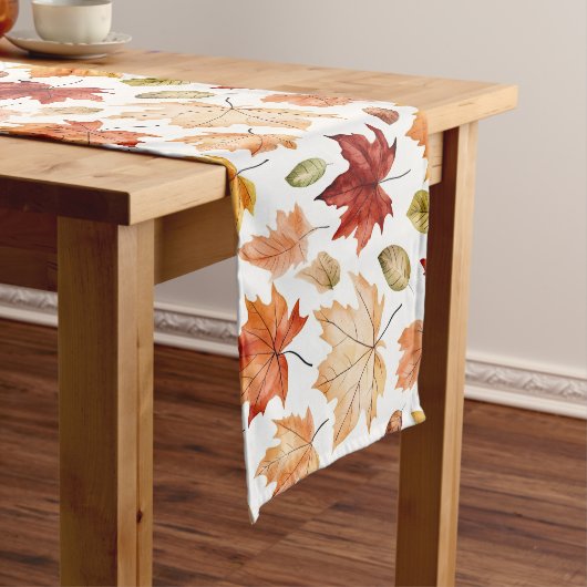 Chemin De Table Long Automne Feuilles Terracotta Brown Boho Motif (In Situ)