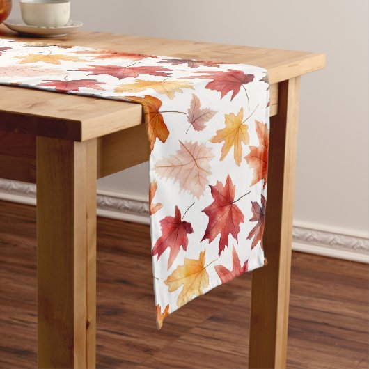Chemin De Table Long Automne Feuilles Terracotta Brown Boho Motif (In Situ)