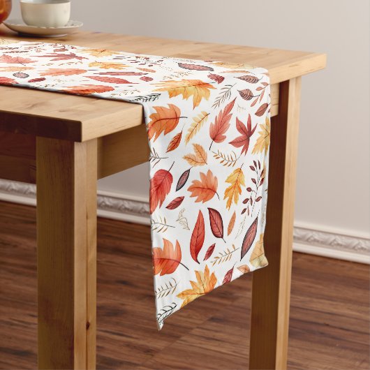 Chemin De Table Long Automne Feuilles Terracotta Brown Boho Motif (In Situ)
