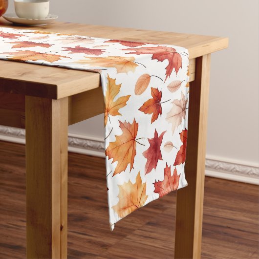 Chemin De Table Long Automne Feuilles Terracotta Brown Boho Motif (In Situ)