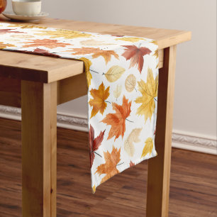 Chemin De Table Long Automne Feuilles Terracotta Brown Boho Motif