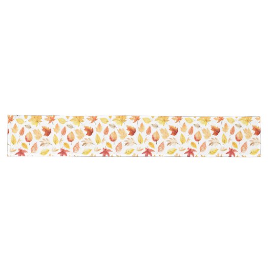Chemin De Table Long Automne Feuilles Terracotta Brown Boho Motif (Horizontal)