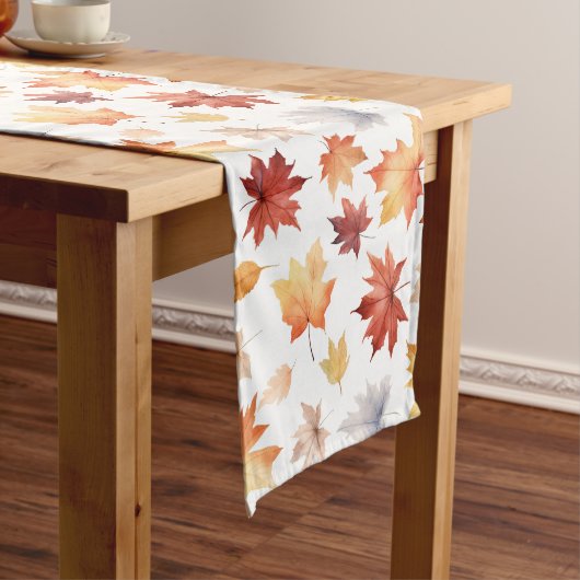 Chemin De Table Long Automne Feuilles Terracotta Brown Boho Motif (In Situ)