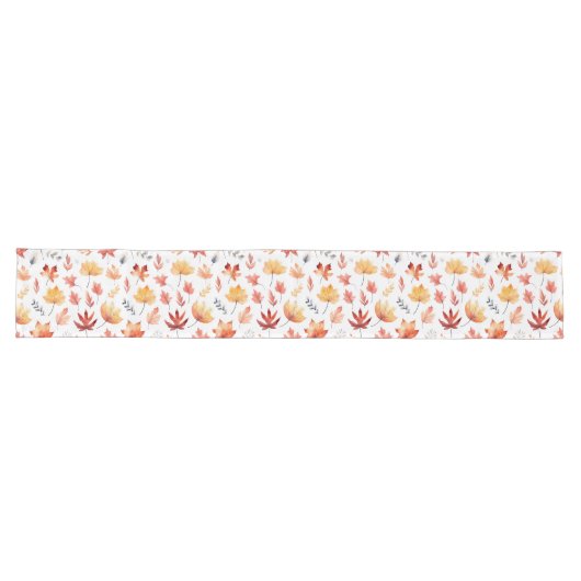 Chemin De Table Long Automne Feuilles Terracotta Brown Boho Motif (Horizontal)