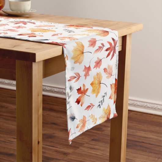 Chemin De Table Long Automne Feuilles Terracotta Brown Boho Motif (In Situ)