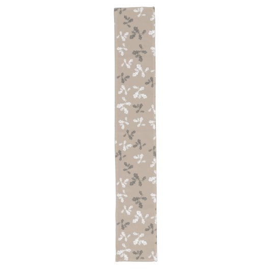 Chemin De Table Long Automne Foliing Feuille Brown Taupe Motif (Devant)