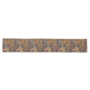 Chemin De Table Long AUTUMN FOREST ANIMALS Haricots, faisan, Brown Flor