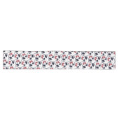 Chemin De Table Long Autumn Rose Hip and Branch Pattern White (Horizontal)