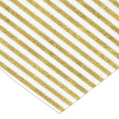 Chemin De Table Long Bandes chic or et blanc (Coin)