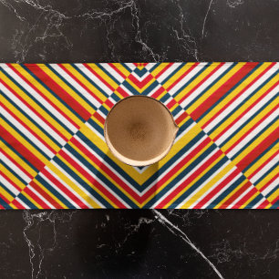 Chemin De Table Long Bandes diagonales multicolores