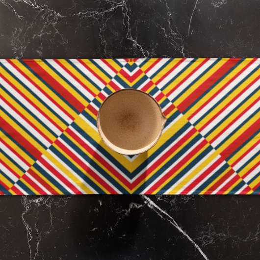 Chemin De Table Long Bandes diagonales multicolores