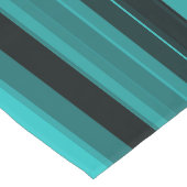 Chemin De Table Long Bandes noires turquoises (Coin)