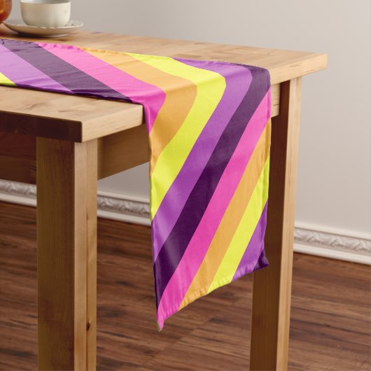 Chemin De Table Long Bandes rétro violettes roses Grande Table Runner (In Situ)