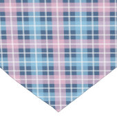 Chemin De Table Long Beau Tartan Rose Et Bleu (Coin)