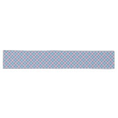 Chemin De Table Long Beau Tartan Rose Et Bleu (Horizontal)