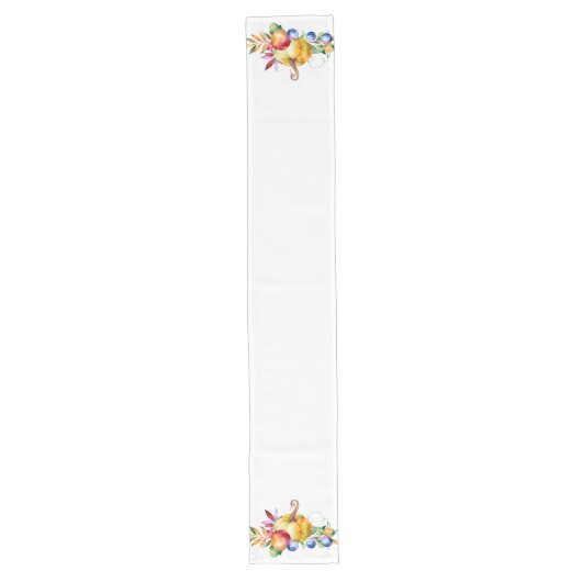 Chemin De Table Long Belle aquarelle Thanksgiving Design Citrouille (Devant)