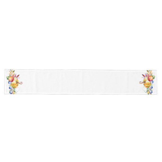 Chemin De Table Long Belle aquarelle Thanksgiving Design Citrouille (Horizontal)