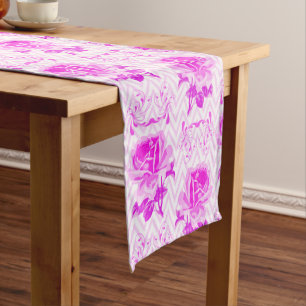 Chemin De Table Long Belle Vintage florale pourpre