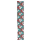Chemin De Table Long blanc bordeaux turquoise (Devant)