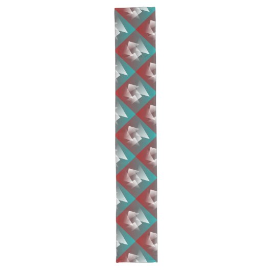 Chemin De Table Long blanc bordeaux turquoise (Devant)
