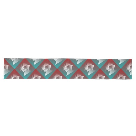 Chemin De Table Long blanc bordeaux turquoise (Horizontal)