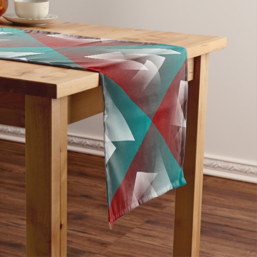 Chemin De Table Long blanc bordeaux turquoise (In Situ)