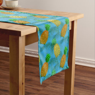Chemin De Table Long Bleu de la marine des Ananas d'Hawaï