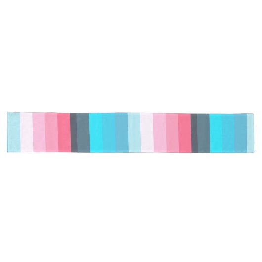 Chemin De Table Long Bleu et rose Tons (Horizontal)