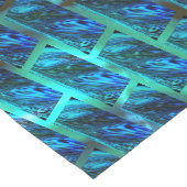 Chemin De Table Long Bleu pâturé, râpe ou effet de brique maigre (Coin)