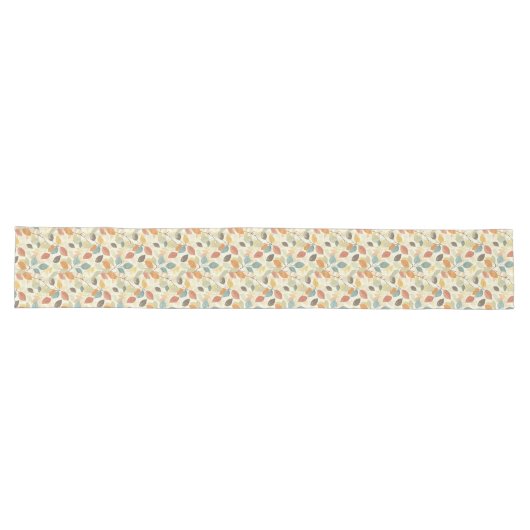 Chemin De Table Long Bleus subtil et oranges Conception feuille (Horizontal)