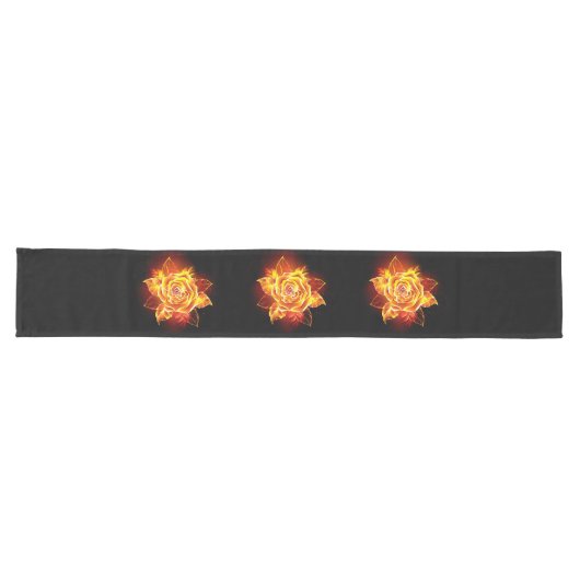 Chemin De Table Long Blooming Fire Rose (Horizontal)