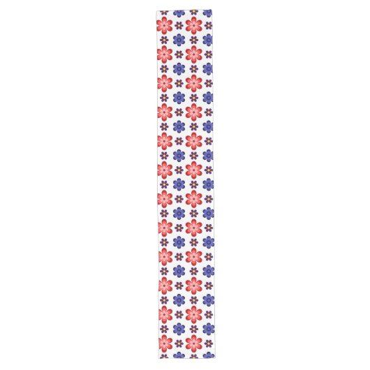 Chemin De Table Long Boho Blue Purple Red Flowers Large Table Runner (Devant)