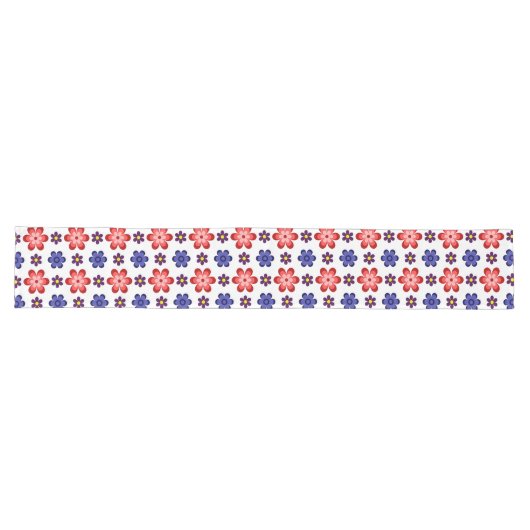 Chemin De Table Long Boho Blue Purple Red Flowers Large Table Runner (Horizontal)