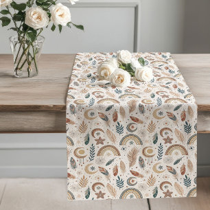 Chemin De Table Long Boho coloré Rainbow Runner Doux Tons Terre