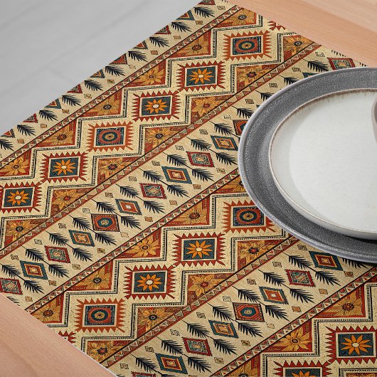 Chemin De Table Long Boho Textile Tribal Traditionnel Textile Intricé D