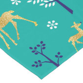 Chemin De Table Long Boho Trees Gold Deers Moderne (Coin)