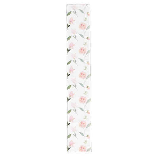 Chemin De Table Long Bonjour belle aquarelle florale (Devant)