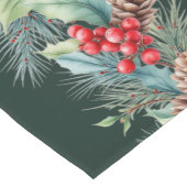 Chemin De Table Long Bordure aquarelle rustique (Coin)