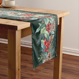 Chemin De Table Long Bordure aquarelle rustique
