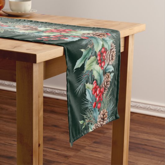 Chemin De Table Long Bordure aquarelle rustique (In Situ)