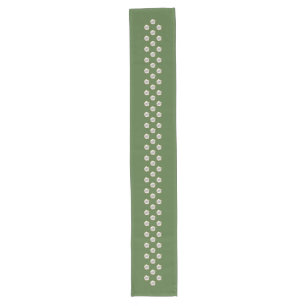 Chemin De Table Long Bordure Gold White Dots + votre arrière - plan & i