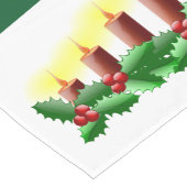 Chemin De Table Long Bougies de Noël et houx (Coin)