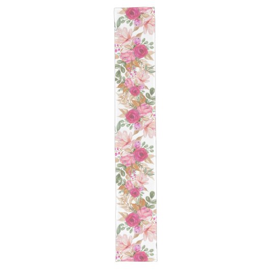 Chemin De Table Long Bouquet De Fleurs Moelleux Pastel (Devant)